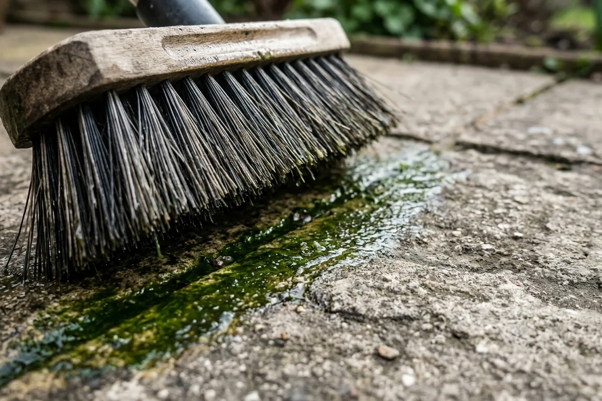 How to clean green algae from paving slabs without damaging them