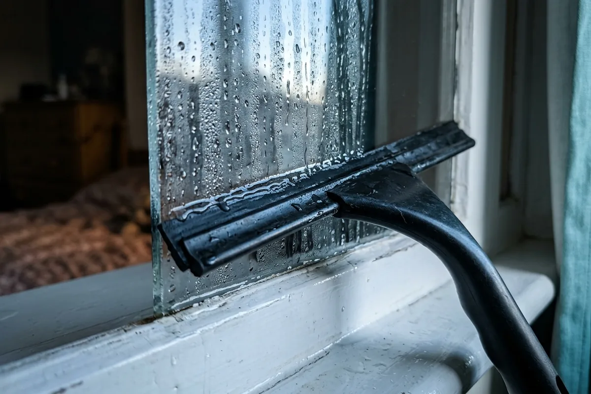 Why a squeegee near the window can help on cold mornings