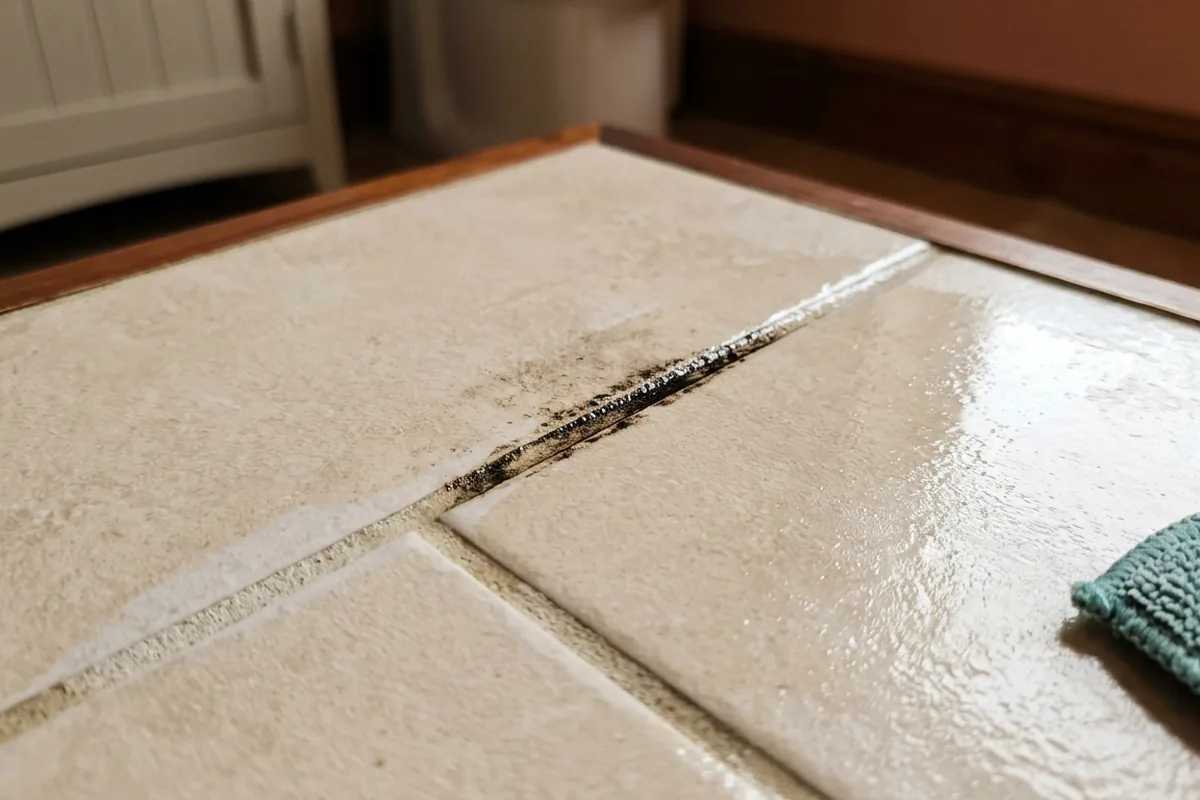 Why grout turns black again after cleaning the bathroom